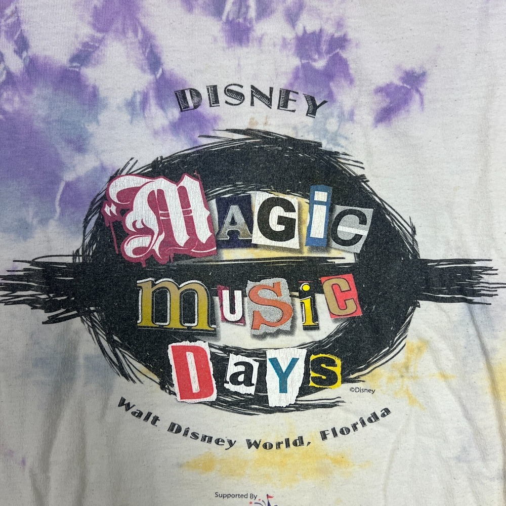 Vintage Disney Magic Music Days Shirt Mens XL Purple 1990s Florida Tie Dye - Picture 3 of 13